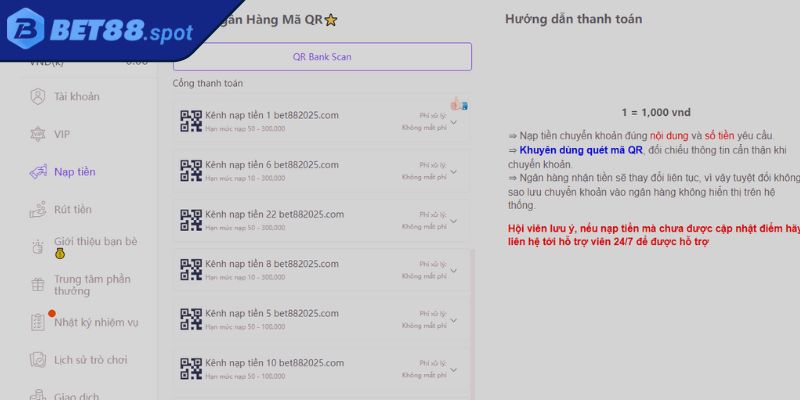 Nạp Rút Tiền bet88 3 Lưu ý khi thực hiện giao dịch nạp rút tiền BET88